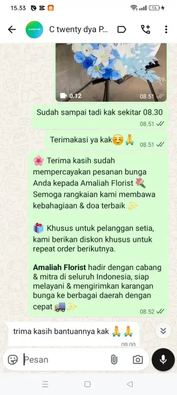 Testimonial krans bunga PASANGKAYU