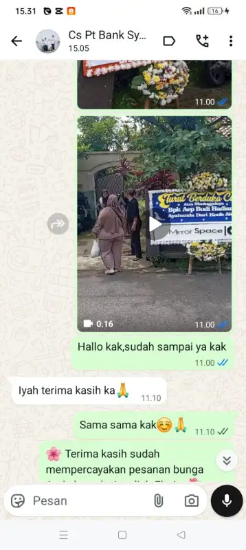 Testimonial Papan Bunga PASANGKAYU