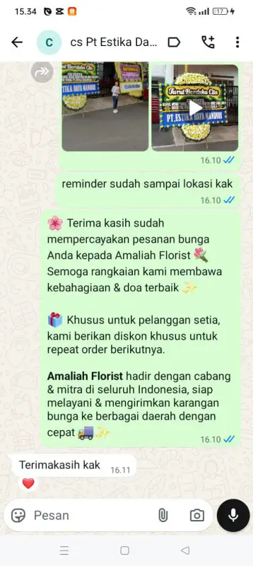 Testimonial Papan Bunga duka PASANGKAYU